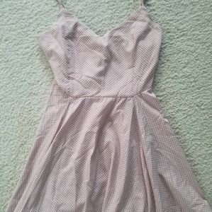 Fashion Nova Light Pink Polka Dot Skater Dress